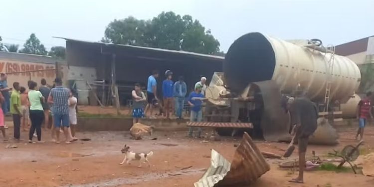 Explosão em tanque de caminhão durante limpeza deixa registro trágico em Vilhena