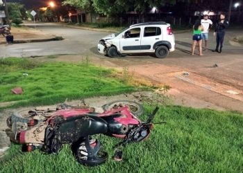 Homem sofre fratura exposta após ser atingido por Fiat Uno em Machadinho