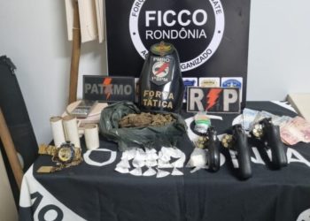 Polícia apreende armas, drogas e dinheiro durante confronto com criminosos na zona sul de Porto Velho