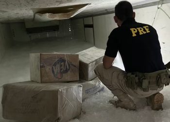 PRF intercepta caminhão frigorífico e apreende 176 kg de drogas em Ji-Paraná