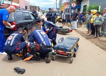 Motociclista sofre acidente ao avançar preferencial na zona sul de Porto Velho