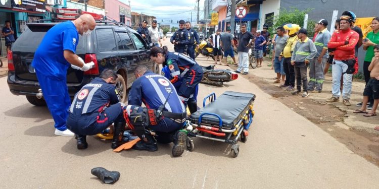 Motociclista sofre acidente ao avançar preferencial na zona sul de Porto Velho