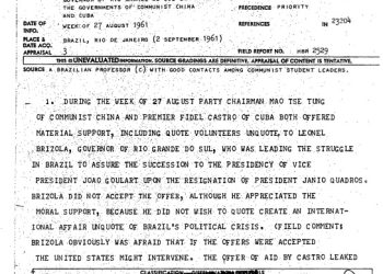 Documentos sigilosos sobre assassinato de John F. Kennedy mencionam atuação de Cuba e China no Brasil