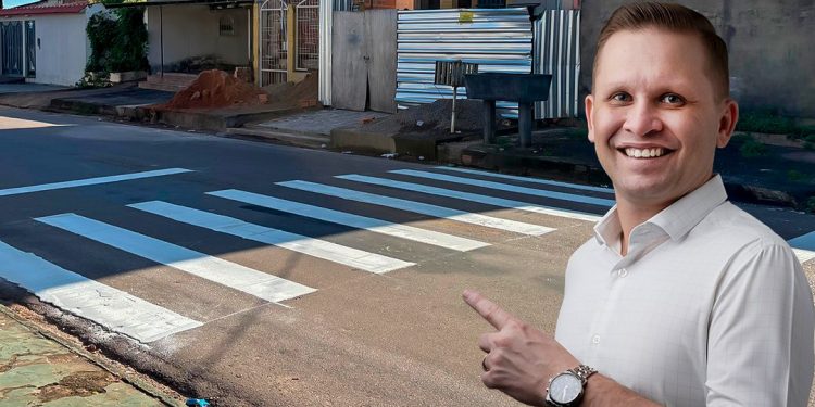 Rua México recebe nova faixa de travessia após pedido do vereador Pastor Bruno Luciano