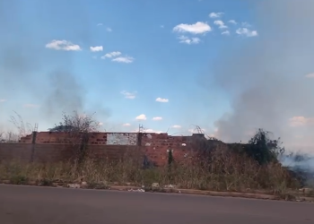 Incêndio atinge terreno no Flamboyant e fumaça toma conta do bairro