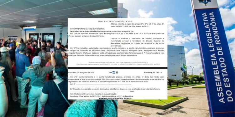 Enquanto professores lutavam por R$ 600, ALE/RO cria auxílio transporte de R$ 7mil reais e auxilio alimentação de quase R$ 5 mil reais ambos para comissionados