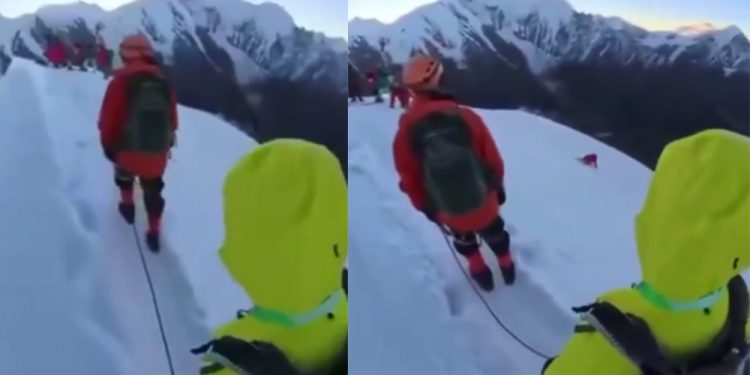 Turista cai de montanha na China ao tentar tirar selfie