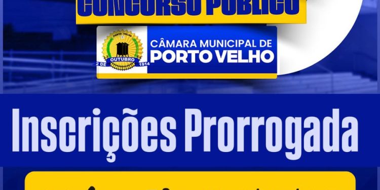 Câmara de Porto Velho prorroga inscrições de concurso até 5 de novembro