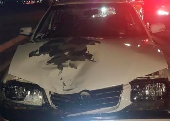 Suposto racha causa acidente e deixa motociclista e passageira feridos na Jorge Teixeira, em Porto Velho