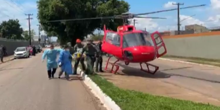 Em Porto Velho, criança de 2 anos é levada de helicóptero a Porto Velho após grave acidente