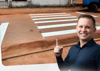 Prefeitura de Porto Velho implanta faixa de pedestre no bairro Mariana após solicitação do vereador Pastor Bruno Luciano