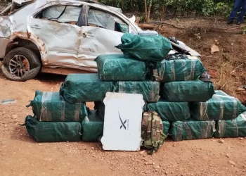 Criminoso morre após caminhonete com 600 kg de drogas capotar na Zona da Mata