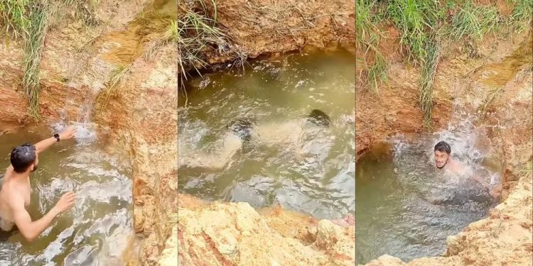 Olho d’água surpreende moradores em estrada de Rondônia