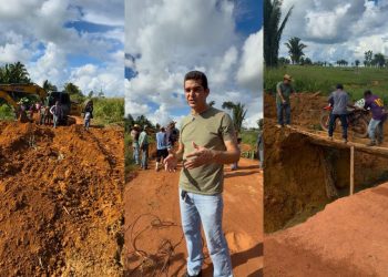 UNIÃO BANDEIRANTES: Ação rápida da Prefeitura recupera bueiro arrancado por fortes chuvas no Linhão
