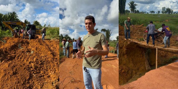UNIÃO BANDEIRANTES: Ação rápida da Prefeitura recupera bueiro arrancado por fortes chuvas no Linhão