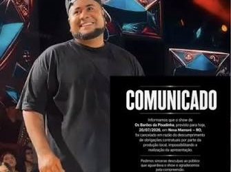 Os Barões da Pisadinha cancelam show em Nova Mamoré e alegam descumprimento contratual